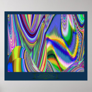 Sommarblåsans Abstrakt 3D Rainbowart Poster