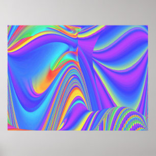 Sommarblåsans Abstrakt 3D Rainbowart Poster