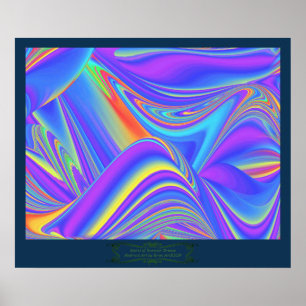 Sommarblåsans Abstrakt 3D Rainbowart Poster