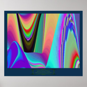 Sommarblåsans Abstrakt 3D Rainbowart Poster