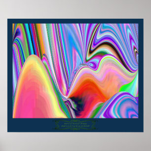 Sommarblåsans Abstrakt 3D Rainbowart Poster