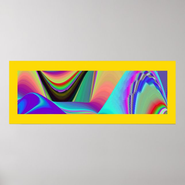Sommarblåsans Abstrakt 3D Rainbowart Poster (Framsidan)