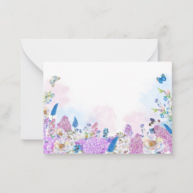 Sommarblåsning på friska Blommigtar Anteckningskort (Framsida)