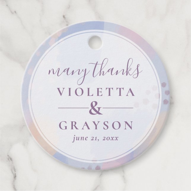 Sommarblått Abstrakt Art Gåvor Etiketter (Framsida)