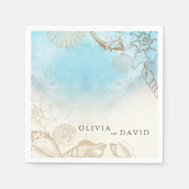 Sommarblått årstidsbröllop vid sjön Bröllop Pappersservett