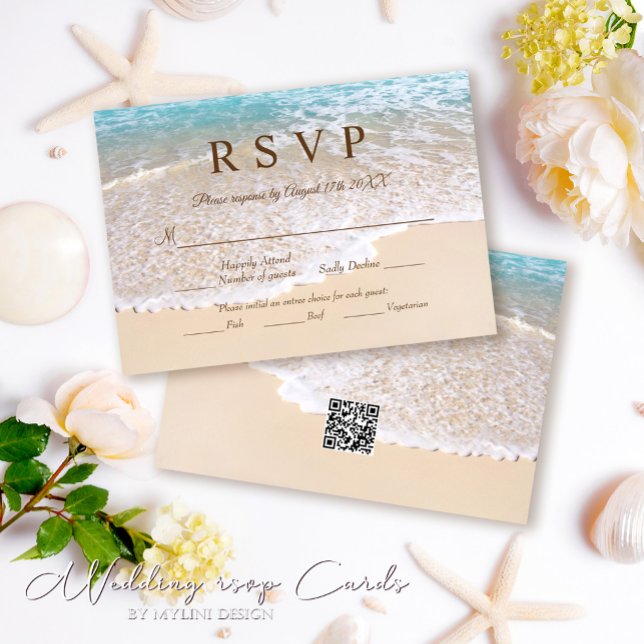 Sommarblått Ocean Vinkart Tropical Beach Wedding OSA Kort (Skapare uppladdad)
