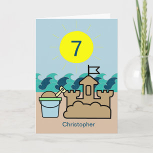 Sommarblått pail Sandcastle 7:e Kort