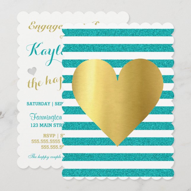 Sommarblått sommarblått Gräsmatta Inbjudningar (Fram/baksida)