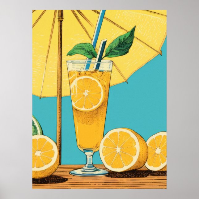 Sommarbliss: Citrus Stänk Poster (Framsidan)