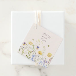 Sommarbliss, vilda blommor, rustika, vattenfärg, gåvor etiketter