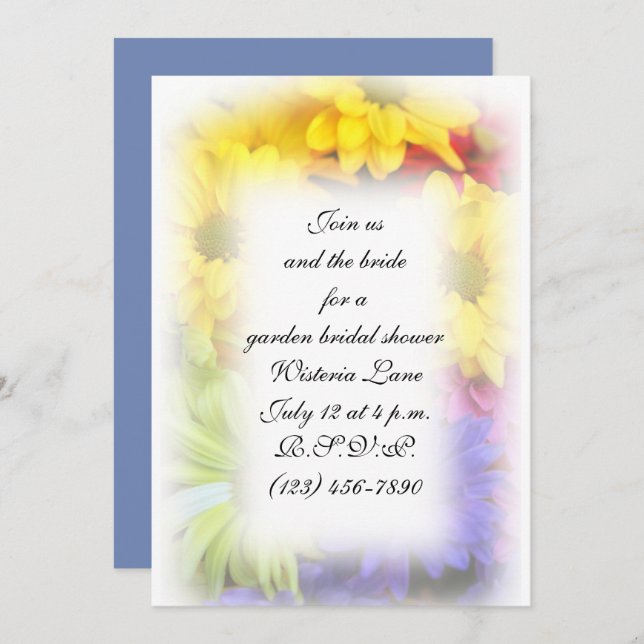 Sommarblomma 5x7 med kuvert inbjudan (Fram/baksida)