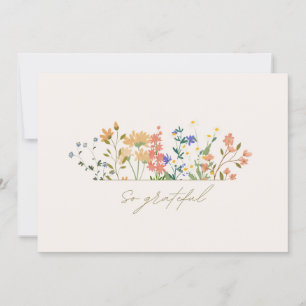 Sommarblomma Boho Bröllop Tack Kort