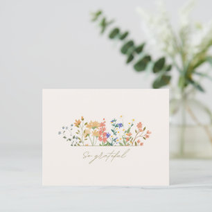 Sommarblomma Boho Bröllop Tack Vykort