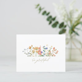 Sommarblomma Boho Bröllop Tack Vykort