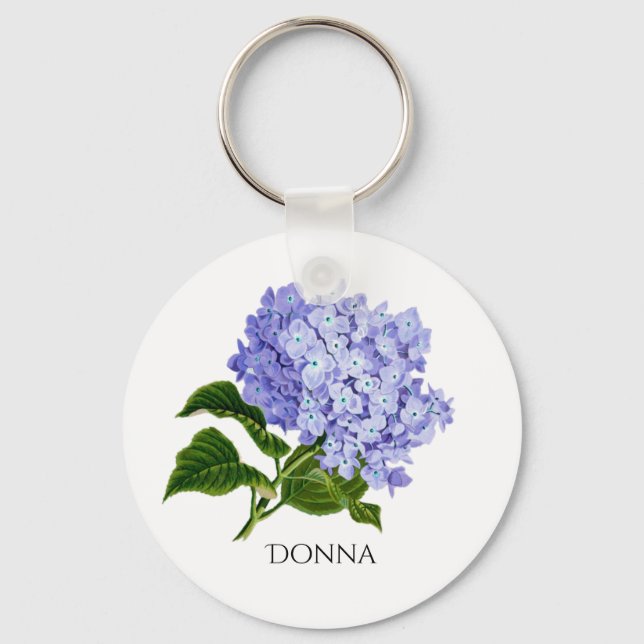 Sommarblomma Hydrangea Personlig Nyckelring (Framsida)