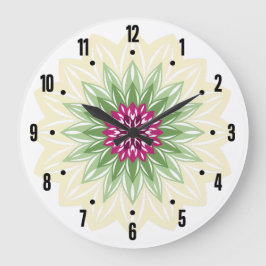 Sommarblomma Mandala Stor Klocka