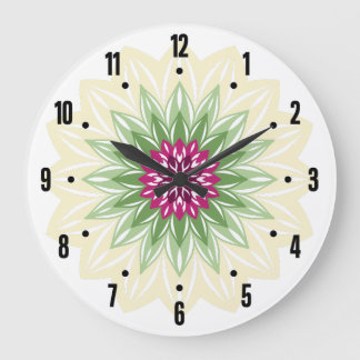 Sommarblomma Mandala Stor Klocka