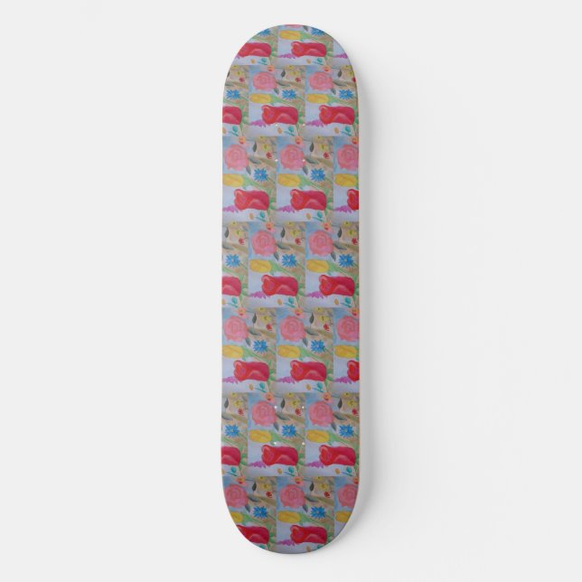 Sommarblomma Trädgård Skateboard (Framsida)