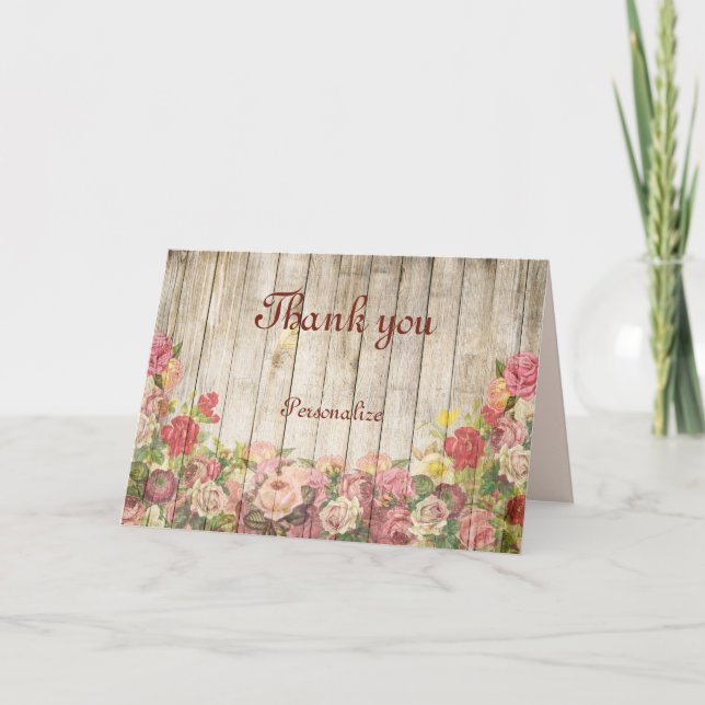 Sommarblomman Bouquet Wood Fence - Personalize Kort (Framsida)