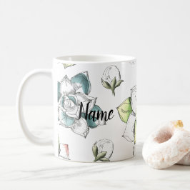 Sommarblomman Hand plockade mönster keramisk Novel Kaffemugg