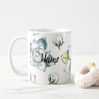 Sommarblomman Hand plockade mönster keramisk Novel Kaffemugg