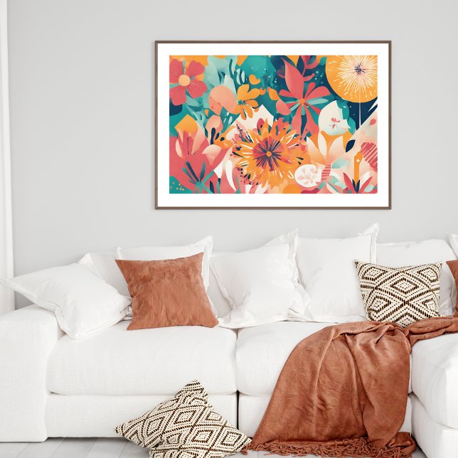Sommarblommande Elegant Chic Modern Art Poster (Summer Flower Elegant Chic Modern Art Poster)