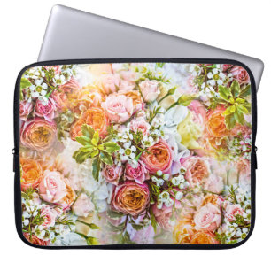 Sommarblommans bakgrund, blombuketter laptop fodral