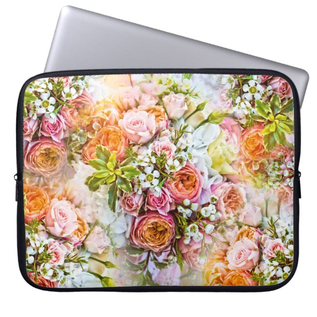 Sommarblommans bakgrund, blombuketter laptop fodral (Framsidan)