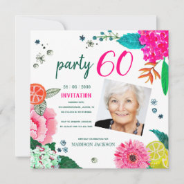 Sommarblommig 60-årsfest Foto Inbjudningar