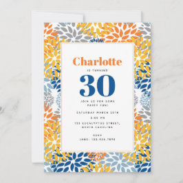 SommarBlommigtens Abstrakt Ljusa färger födelsedag Inbjudningar