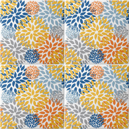 SommarBlommigtens Abstrakt Ljusa färger Mönster Kakelplatta