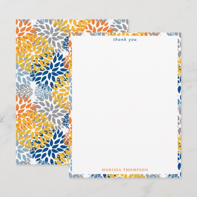 SommarBlommigtens Abstrakt Ljusa färger Mönster Tack Kort (Fram/baksida)