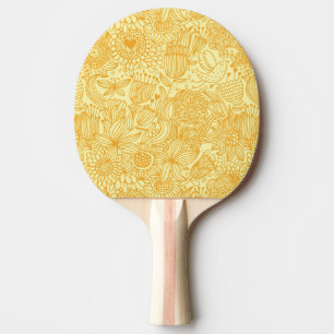 Sommarblommönster i varma färger pingisracket