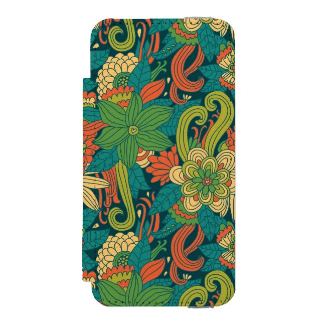 Sommarblommönster Incipio iPhone Wallet Skal (Folio Framsidan)
