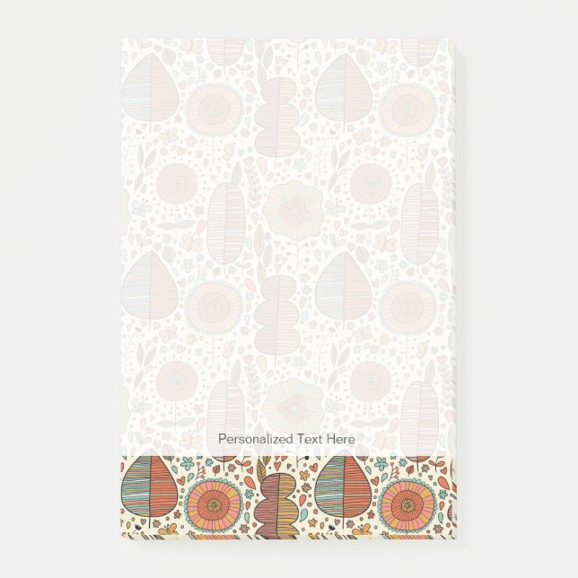 Sommarblommönster som göras av löv post-it block (Framsida)