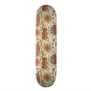 Sommarblommönster som göras av löv skateboard bräda 20 cm