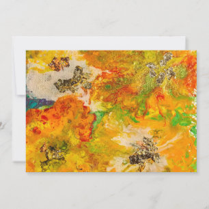 Sommarblommor abstrakt Orange Guld Gult Inbjudningar