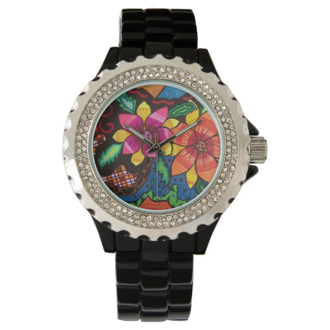 Sommarblommor Armbandsur (Framsida)