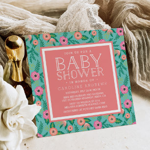 Sommarblommor, babyvisning inbjudningar
