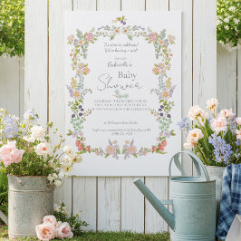 Sommarblommor & Bärs babyfirande Inbjudningar