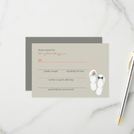 Sommarblommor Bride & Groom Flinflip flops Bröllop OSA Kort