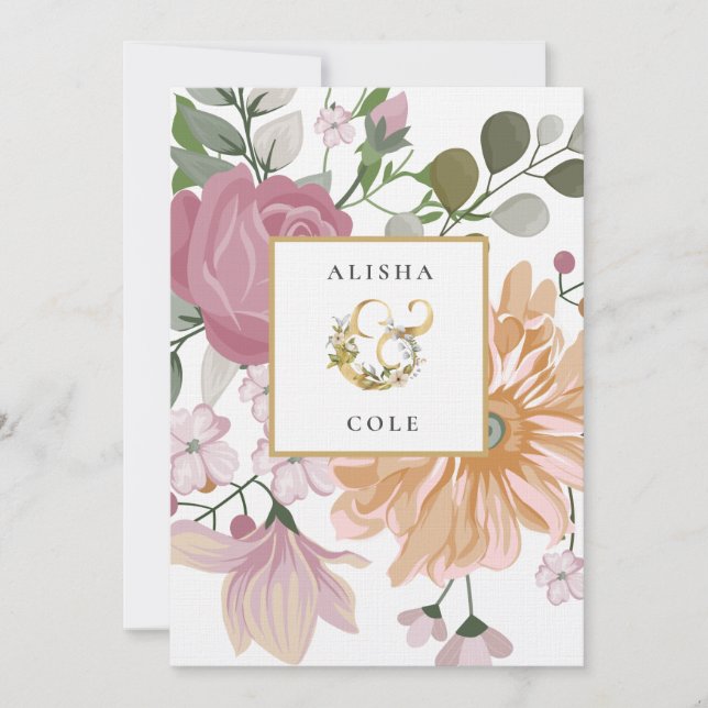 sommarblommor Bröllop Inbjudningar (Framsida)