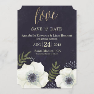 Sommarblommor Bröllop Save the Date-kort Inbjudningar