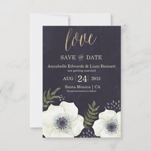 Sommarblommor Bröllop Spara datum-kort Datumet (Framsida)