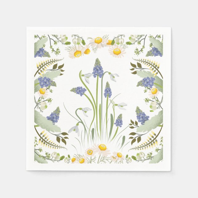 Sommarblommor Cocktailservett Pappersservett (Framsidan)