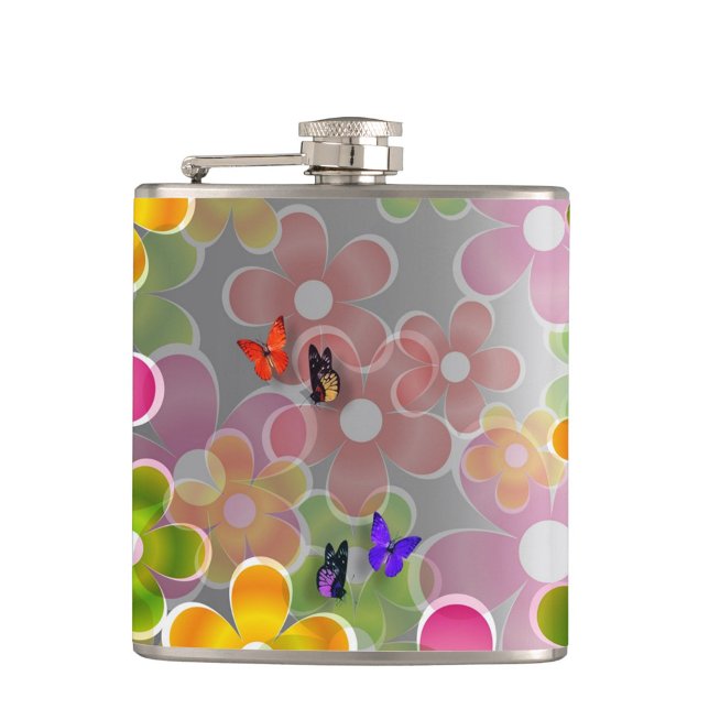 Sommarblommor Fickplunta (Colorful Flower Pattern Flask!)
