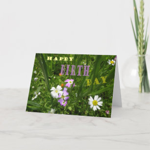 Sommarblommor, Grattis på födelsedagen-hälsningsko Kort
