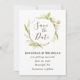 sommarblommor Greenery Blommigt Ram Bröllop Spara Datumet