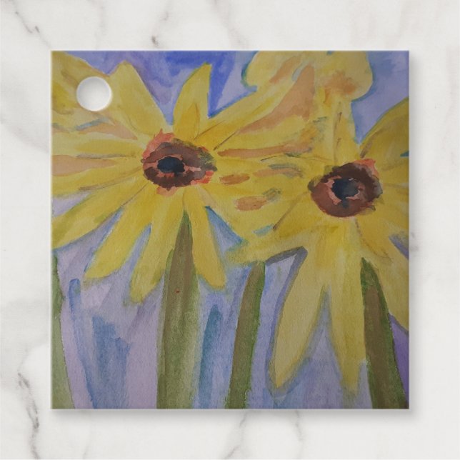 Sommarblommor, Gult Gåvor Etiketter (Framsida)