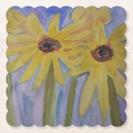 Sommarblommor, Gult Underlägg Papper